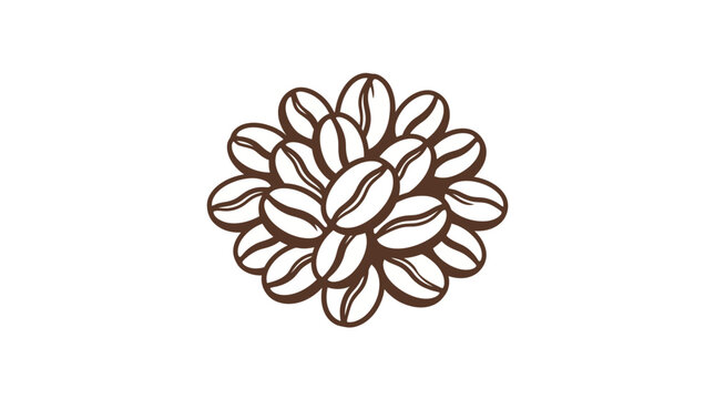 Coffee Beans Circular Composition Vector Illustration