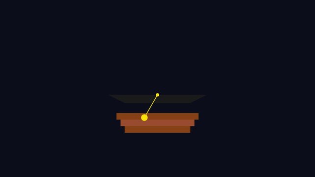 Minimalist pendulum swing animation: abstract physics motion on dark 4k background