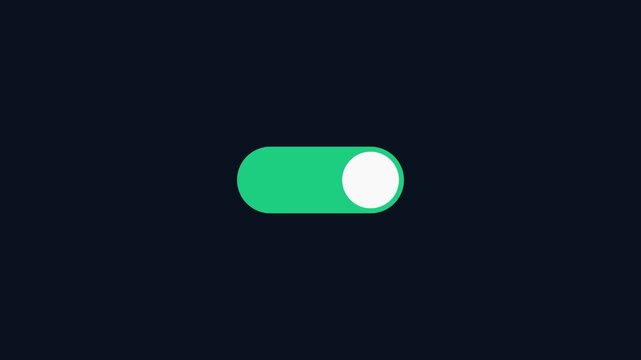 Minimalist ui toggle switch animation: on and off interaction for mobile apps and web 4k button