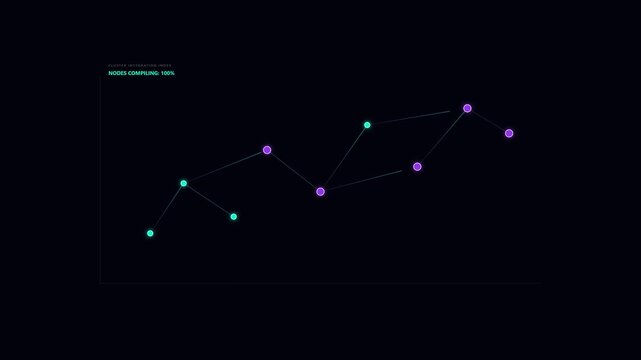 4K Big Data Scatter Plot Animation - Futuristic AI Machine Learning Cluster and Tech Data Nodes Loop