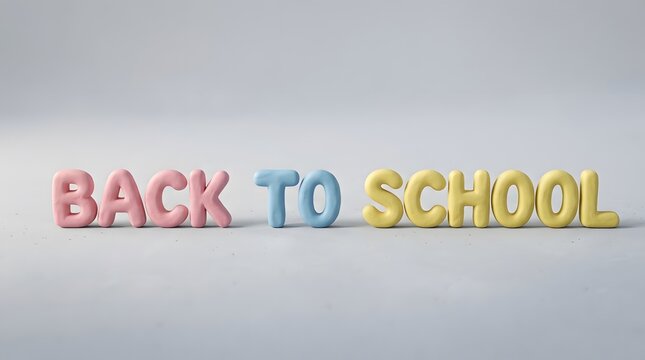 Back to school text made from colorful plasticine clay letters