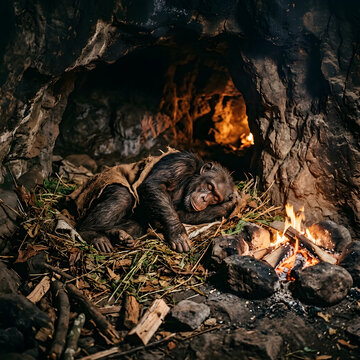 Closeup of a venomous snake coiled in dry leaves.