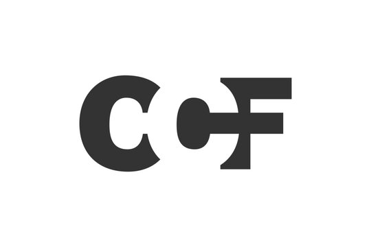 CCF logo design. Initial letter C C F bold font style for tech startups, consulting, corporate branding. Creative company name, headlines typography identity, trendy logotype.