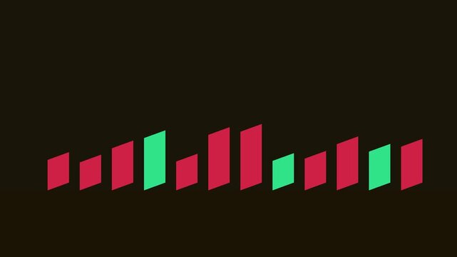 Animated financial stock market bar chart showing market volatility and trading trends animation 4k graph