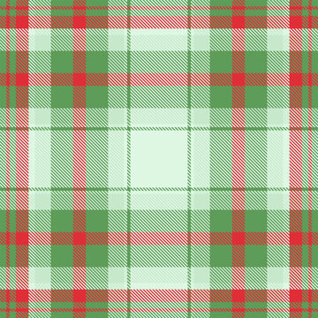 Festive tartan plaid pattern with a textured woven appearance and light and green tones. The seamless fabric design creates a calm decorative background with a traditional textile feel.