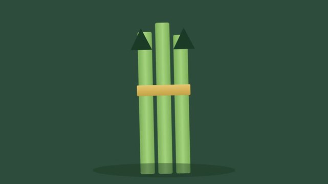 Animated bamboo stalks growing upward with arrows representing growth