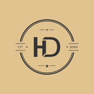 HD Vintage Monogram Logo Design with Circular Badge and Minimalist Lettermark