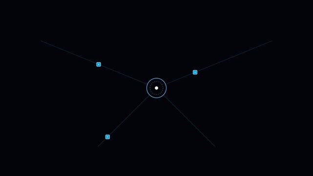 Minimalist digital interface design featuring a central glowing node point