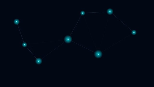 A glowing celestial constellation isolated against a deep black background