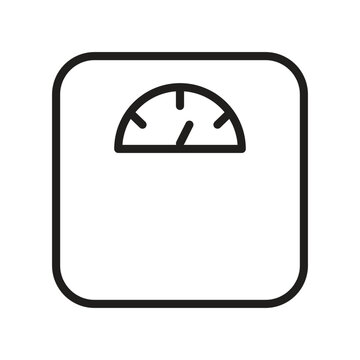 Body weight measurement line icon isolated on white background.