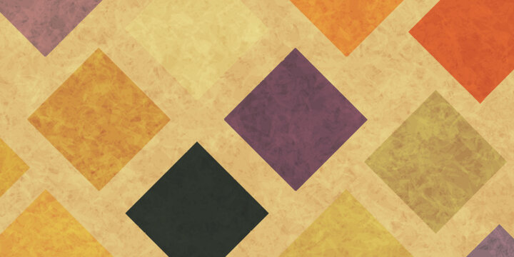 Geometric Abstract Pattern with Colorful Square Tiles