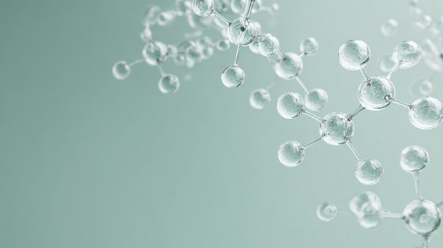 Crystal clear 3D molecular structure model background
