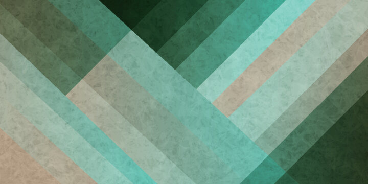 Geometric Abstract Background with Diagonal Green and Beige Stripes