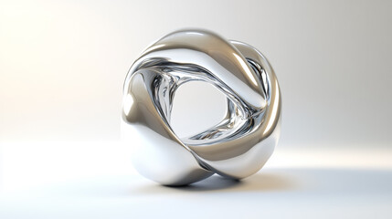 Silver Metal Abstract Sculpture © jie