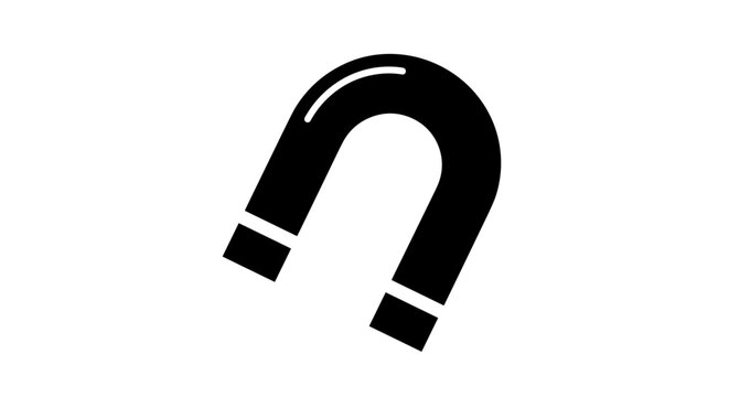 Black metal horseshoe magnetic object.