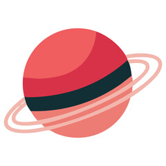 Red Ringed Planet Illustration © nikagraphic