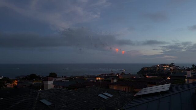 Beautiful 4th of July Fireworks over the Ocean in Laguna Beach, California (real video, not AI) 