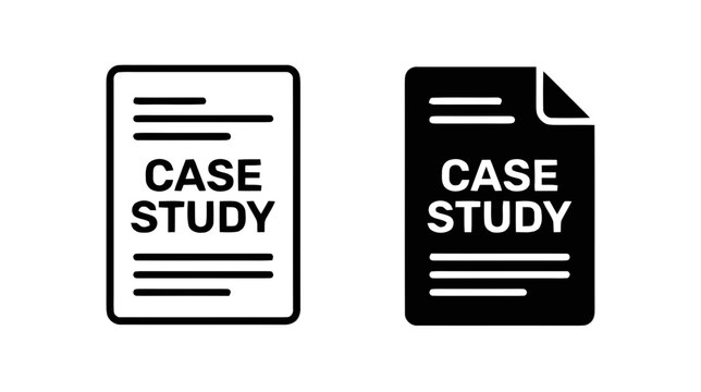 Vector illustration of case study document icon set, vector illustration of paper report files on a transparent background