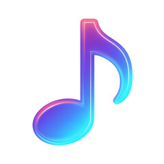 Fototapeta na wymiar Gradient Music Note Icon Isolated on Transparent Background