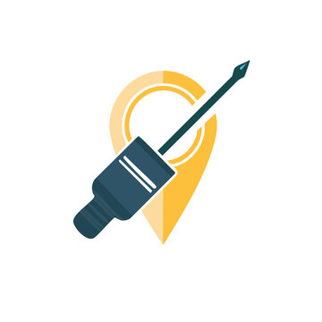 Screwdriver and Location Pin Icon