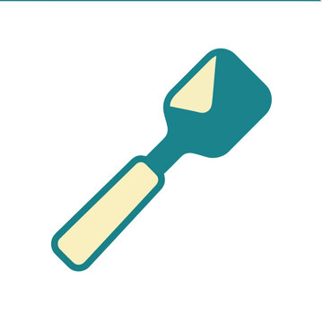 Teal and yellow spatula illustration