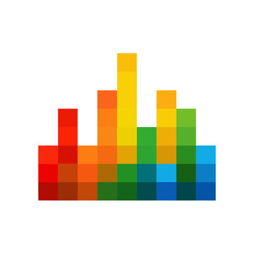 Media Player Spectrum Bars Stacked Icon