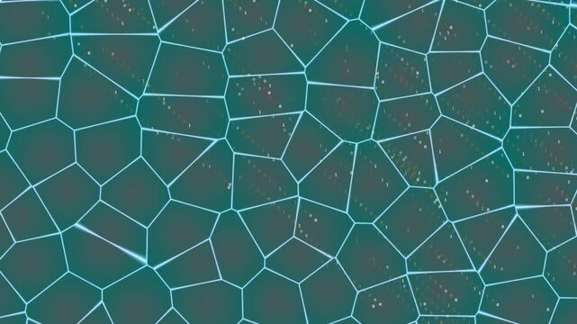Abstract geometric pattern with hexagonal shapes and teal background
