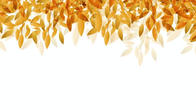 Autumn Leaves Hanging on White 4K