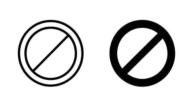 Vector illustration of prohibition sign set, forbidden symbol, no entry icon, vector illustration on a transparent background