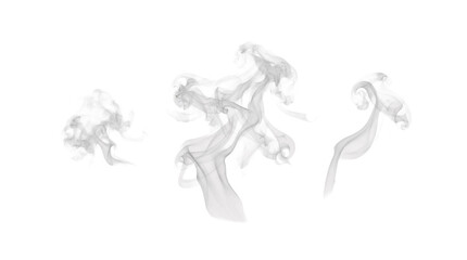 Obraz premium Gray smoke rising on transparent background
