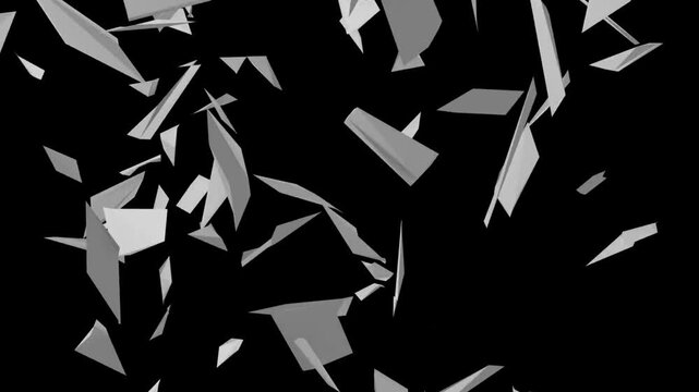 3D Abstract Floating Low Poly Shards and Pieces Motion Graphics Loop