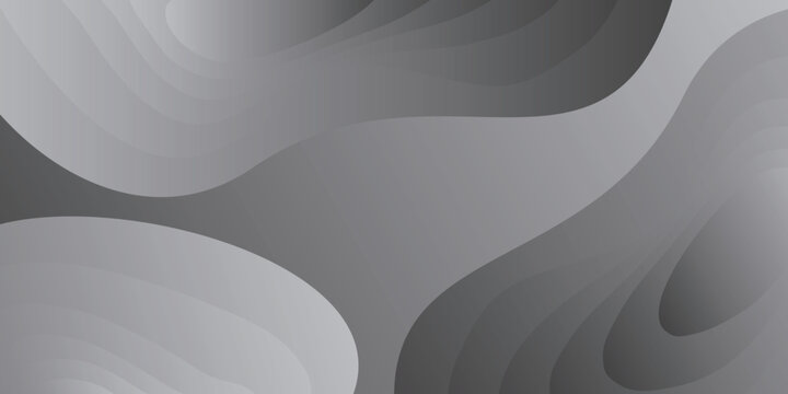 Abstract Gray Gradient Wavy Fluid Shape Background