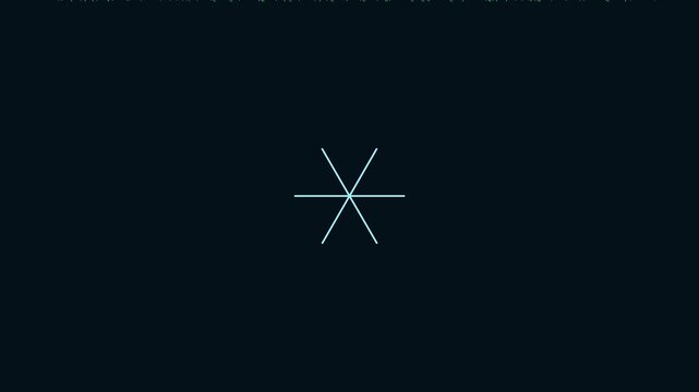 Minimalist neon hexagon loading spinner animation on dark 4k background, for ui