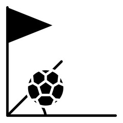 Corner kick, soccer ball glyph solid icon © starin