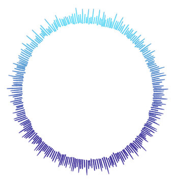 Circular audio wave ring with central copy space for text