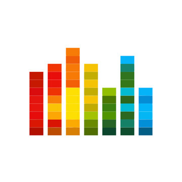 Media Player Spectrum Bars Stacked Icon