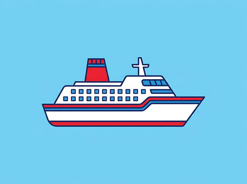 Cruise Ship Icon cartoon cruise ship