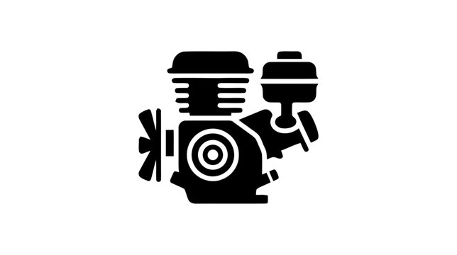 Vector illustration of small engine vector icon on a transparent background