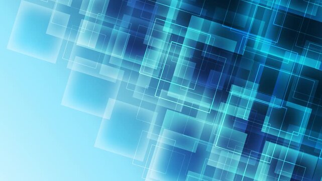 Abstract Geometric Blue Glowing Squares 4K