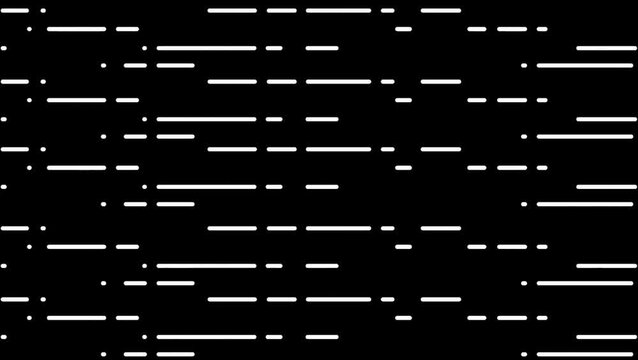 Digital data stream animation featuring moving white dashed lines and dots