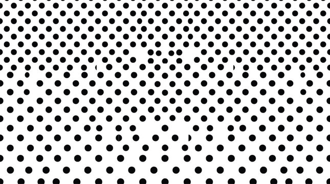 Halftone dot pattern background, black and white pop art gradient texture, retro comic book style vector illustration, seamless geometric pointillism