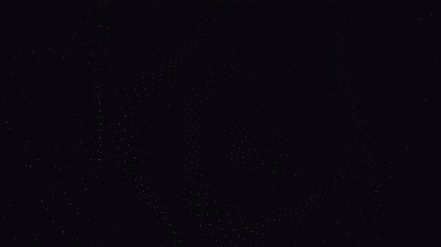 cinematic loop of neon abstract geometric particles shifting and mutating through dark empty space, creating an organic morphing fluid structure.