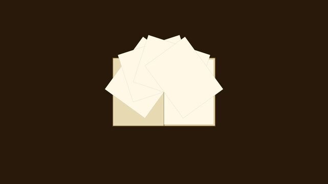 Minimalist paper folder animation with blank pages for business presentation and corporate branding 4k