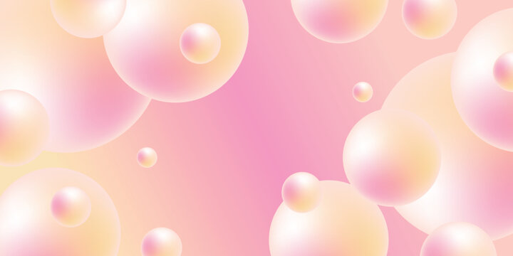 Abstract Pastel Pink Gradient Background with Floating Spheres