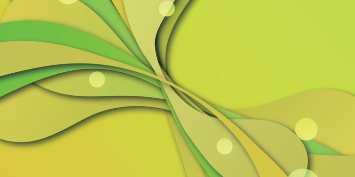 Abstract Green Flowing Waves Wallpaper Background
