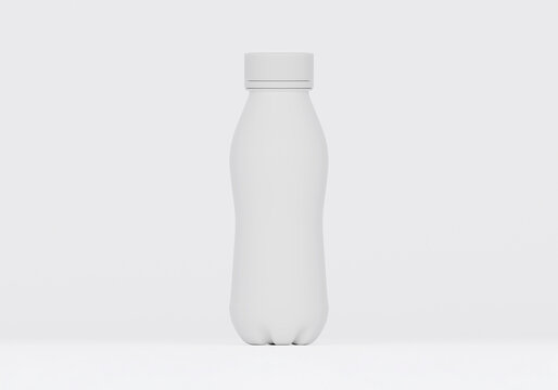 white plastic beverage bottle mockup