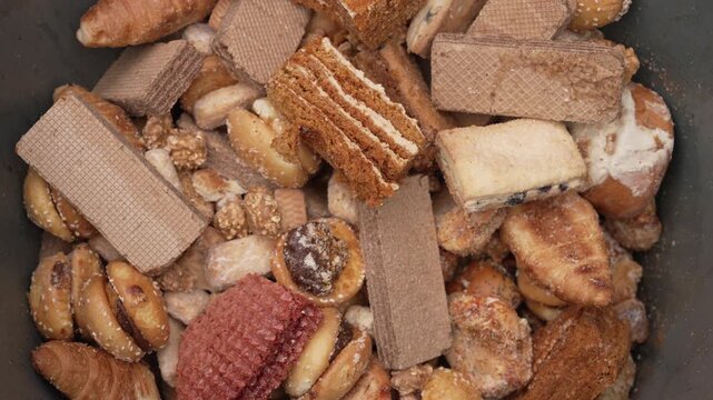 Bread Waste in Garbage, Leftover Loaves, Global Food Waste Issue