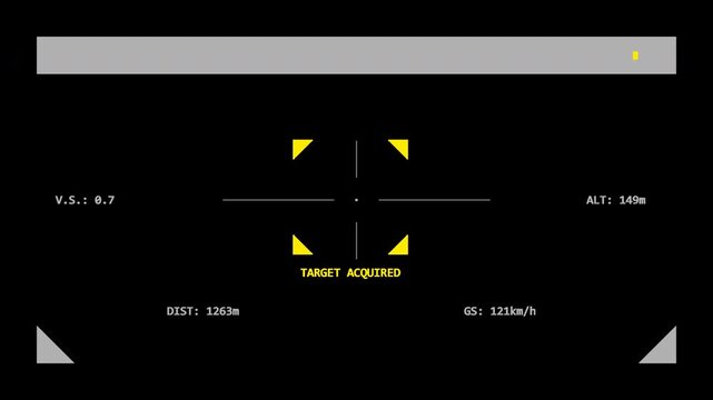drone camera recording interface target acquired lock looping stealth minimal gray 4k