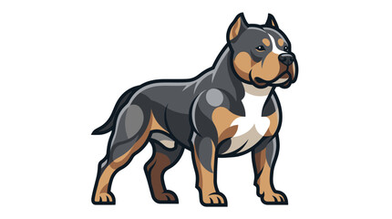Obraz premium Illustration of a Strong and Playful Bulldog Dog.