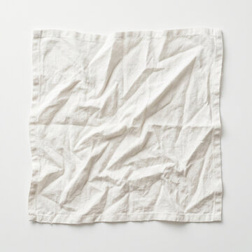 Crumpled napkin isolated on white background  